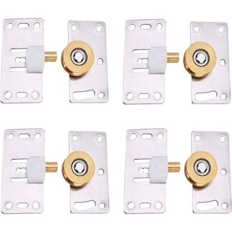 Sliding Door Rollers, 4 Set Sliding Door Rollers Closet, Closet Door Pulley, Furniture Sliding Wheels, for Cabinets, Wardrobes, Windows, Sliding Doors