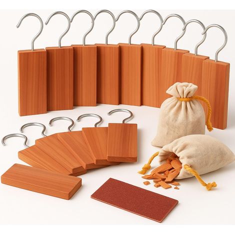 Anti Mites Textile Et Vêtements En Bois De Cedre  17 pcs  Piège Antimites Naturel Bio Parfumé Contre La Mite Pour Protéger vos habits Dans Votre Armoire, Placard, Penderie  Protection Efficace