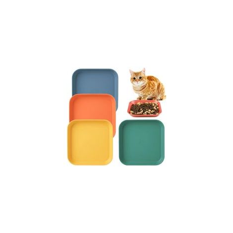 4 Gamelles pour Chats, Bols Nourriture Chat, Assiettes Antidérapantes pour Chats et Chiens (1/5)