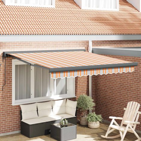 Auvent-Store banne Multicolore 350 x 250 cm Polyester et Aluminium (1/4)