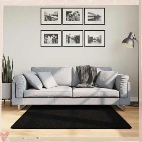 Tapis - VINGVO - HUARTE - 120x120 cm - Noir - Antidérapant (1/5)