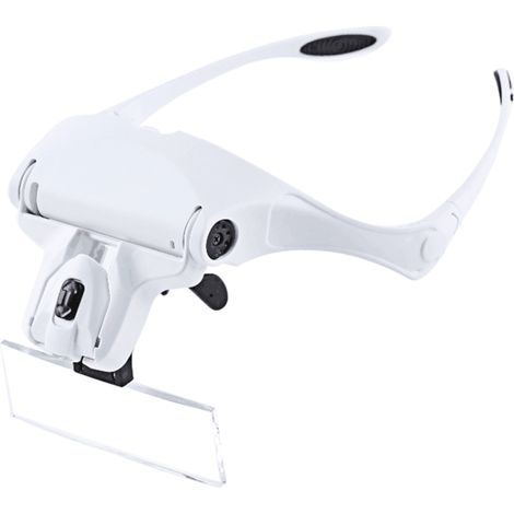 Loupe frontale à 5 lentilles (grossissement 1,0X-3,5X) avec 2 LED, loupe multifonctionnelle pour lunettes, loupe réglable, outil grossissant