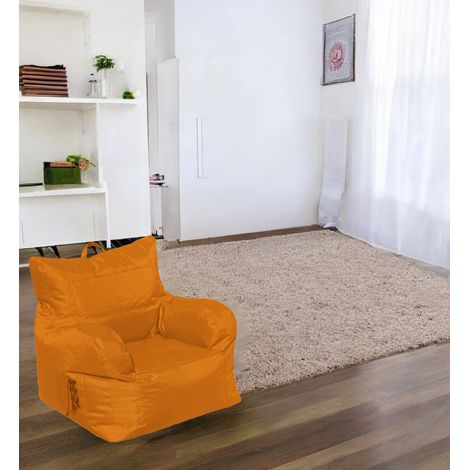 Dmora Sillón tapizado con reposabrazos, color naranja, Medidas 80 x 80 x 80 cm, con embalaje reforzado (1/3)