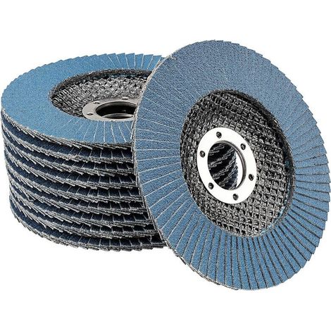10 Disques Abrasifs à Lamelles 115 mm x 22.2 mm Grain 80 Disques à Lamelles Disques à Meuler pour Enlever Ebavure, Rouille, Polissage, Finition (1/5)