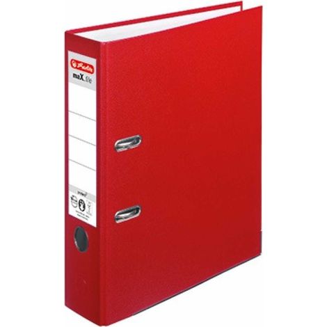 herlitz Ordner max.file protect A4 PP-Folienbezug, Fenster, 8 cm, rot Schreibwaren (1/5)