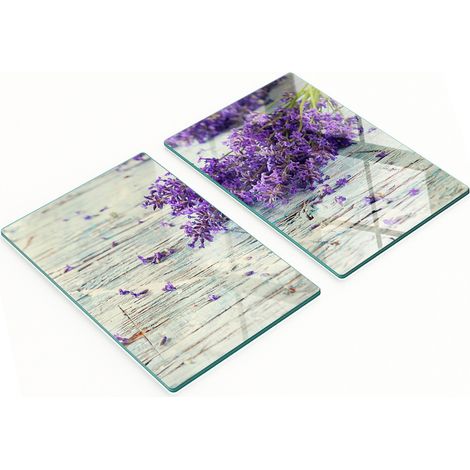Tablas de cocina decorativas de vidrio multifuncionales color lavanda, 2x40x52 cm. (1/5)