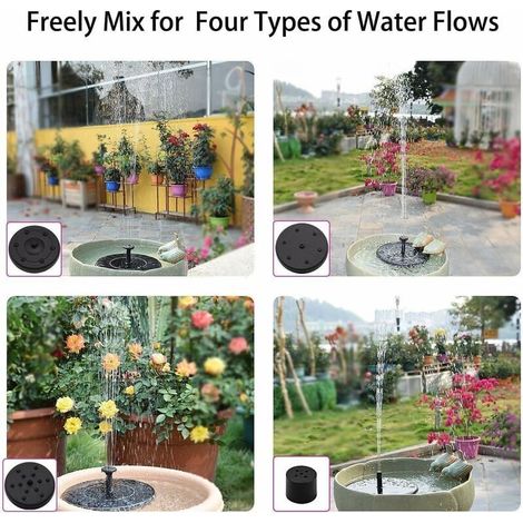 Fontaine solaire avec batterie 1,5 W Fontaine de jardin extérieure Fontaine à eau Décoration de jardin Mini pompe à eau Pompe solaire avec batterie Pompe de bassin Kit de fontaine extérieure moderne (1/4)