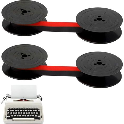Ruban pour machine à écrire GR1, lot de deux, ruban en nylon, compatible avec les modèles de machines à écrire classiques, 10 mètres chacun, noir et rouge (1/5)