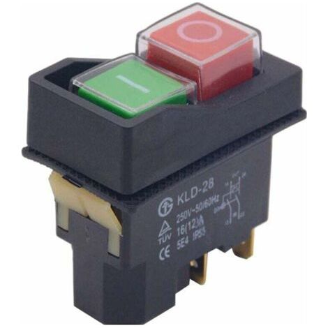BUNTHAUS Wasserdichter Magnetschalter, 5-poliger Ein-/Ausschalter, 250 V 16 A Maschinen-Start-/Stoppschalter-Zubehör
