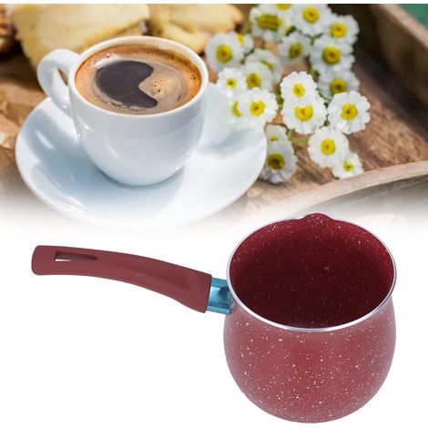 [Milchtopf] + [Antihaftbeschichtete Aluminiumlegierung] + [Mini-Kaffeekanne 11 cm] + [Leicht und praktisch] (1/5)
