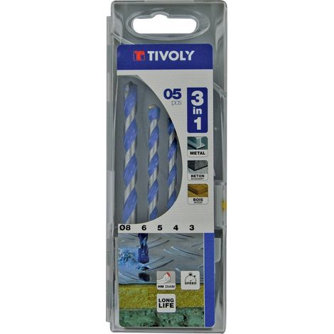 Tivoly • Confezione da 5 frese multimateriale 3in1 Ø da 3 a 8 mm (1/2)