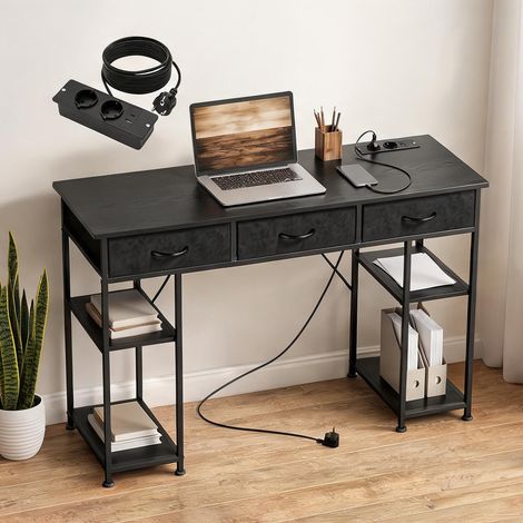 Bureau noir en panneau de particules 120 x 40 x 76 cm (1/5)