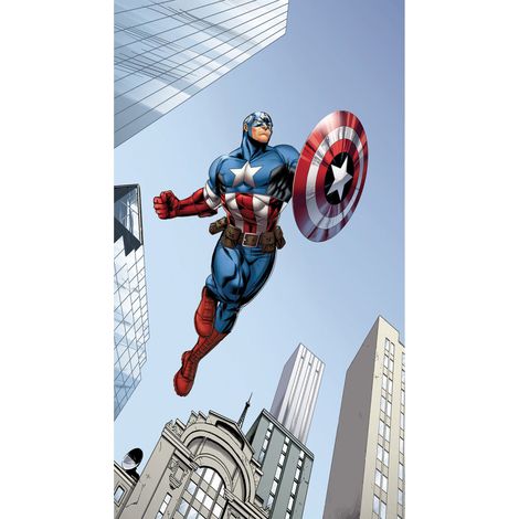 Voilage taille L Avengers Capitaine America de Marvel 140CM X 245CM