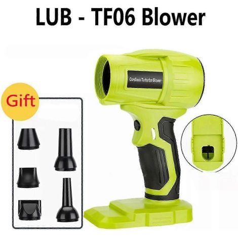Souffleur de feuilles sans fil 210 W pour chantier Ryobi 18 V. ventilateur turbo à jet pour le nettoyage du jardin et de la cour. alimenté par batterie. (1/4)