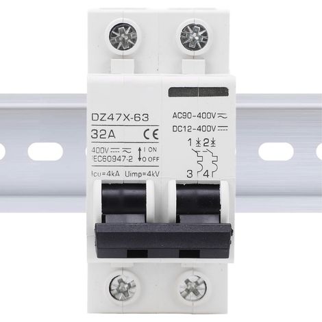 Disjoncteur miniature BAOYIDZ47X-63 32 A 400 V AC/DC 2P pour systèmes photovoltaïques à panneaux solaires, montage sur rail DIN (1/5)