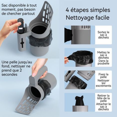Pelle à litière pour chat 23,5x13,5x8,5cm pelle à litière - - chat avec filtre ramasseur de crottes poubelle simple asse (1/4)