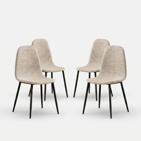 Set 4 sedie da pranzo in similrattan imbottite Vienna - Beige (1/5)