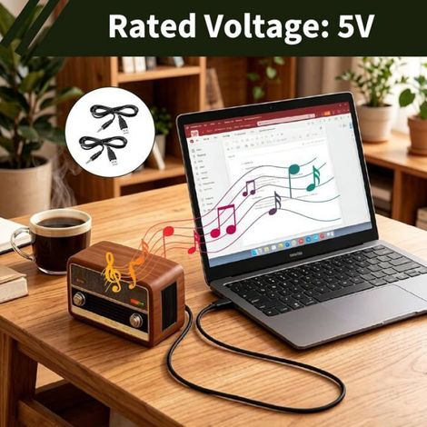 2 Pièces Câble Audio Usb Vers Jack 3,5 Mm, Câble Auxiliaire, Adaptateur Audio Hi-Fi Sans Bruit, Câble Aux Usb Mâle Vers Jack 3,5 M (1/4)
