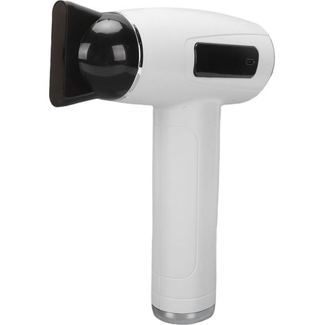 Sèche-cheveux sans fil 110 000 tr/min, alimenté par batterie, air chaud/froid, portable, idéal pour les étudiants, les voyages et le camping (blanc). (1/5)