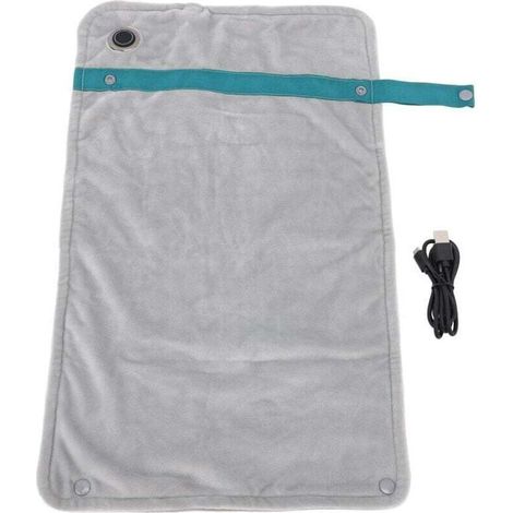 Portable Sans Couverture Chauffante USB, 120x70cm Electrique Couverture Voiture Chauffage, Camping,Maison (Gris) A (1/4)
