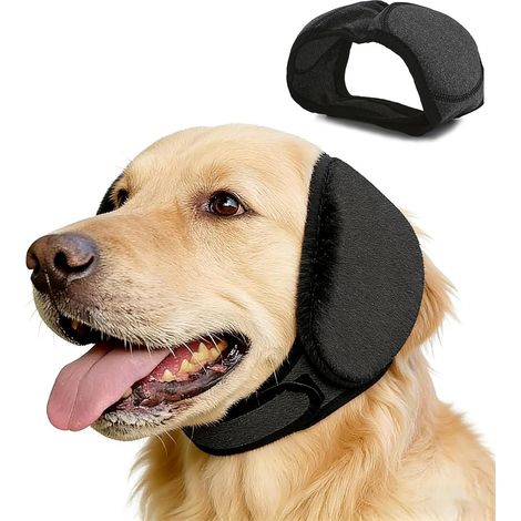 Cache Oreille Chien, Protège Oreille Chien Réglable par Velcro, Taille L, Cache Oreilles Élastiques et Imperméables pour Animaux de Compagnie, Conçus pour Réduire Le Bruit et l'anxiété (1/5)