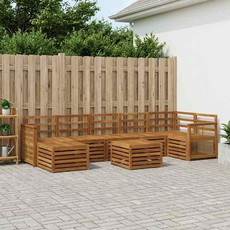 vidaXL Outdoor-Sofagarnitur 7 pcs Natur Massivholz Akazie (1/5)