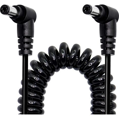 Câble d'extension CC 5,5 x 2,1 mm, 12 V CC, câble d'extension d'alimentation spiralé coudé pour caméras de surveillance CCTV, caméras réseau IP, DVR et autres appareils (1/5)