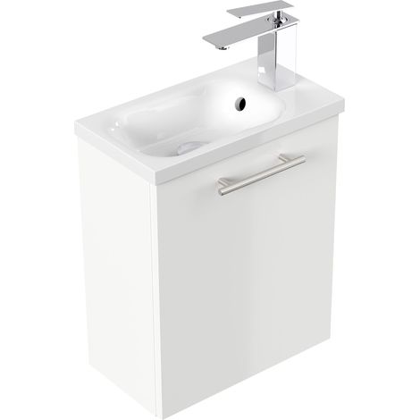 Gäste WC Badmöbel Pico Slimline 40cm SoftClose weiß hochglanz (1/5)