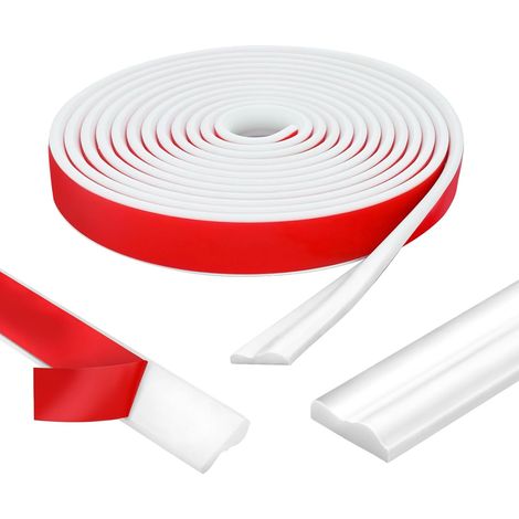 Moulure Auto Adhesive, 6m40mm Moulure Autocollante Flexible, Plinthe Pvc Souple Autoadhésive, Moulure Murale Adhesive Pour Décoration Diy, Protection Murale, Bords D'armoire (1/5)
