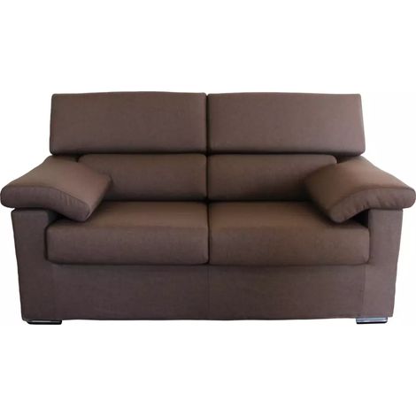 divano 2 posti bellahome "venezia" marrone tessuto sfoderabile e antimacchia, 160x93x93 cm (1/4)