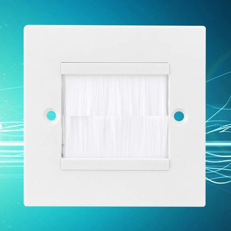 Plaque murale de protection contre la poussière - Pour câble - Plaque murale de raccordement - Panneau de montage - Blanc - 3,3 x 3,3".