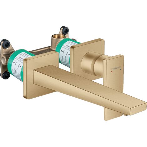 Hansgrohe Metropol Set Mitigeur lavabo encastré mural Bronze brossé + Bonde à écoulement libre + Corps encastré (32526140-SET) (1/5)
