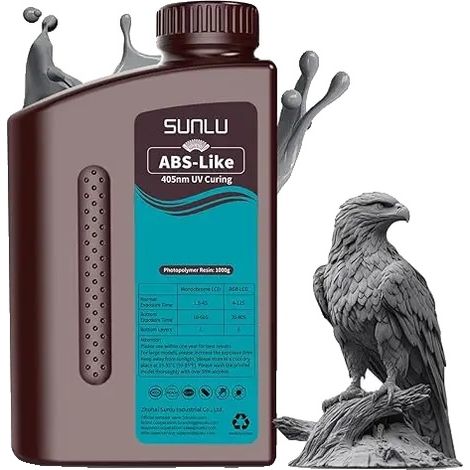 3D-Druckerharz, geruchsarm, schnell härtend, Dunkelgrau 1KG (1/2)
