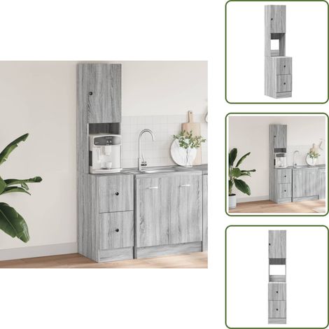 Armoire cuisine sonoma gris - vidaXL Armoire de cuisine sonoma gris 35x50x180 cm bois d’ingénierie - Rangement cuisine restaurant (1/5)