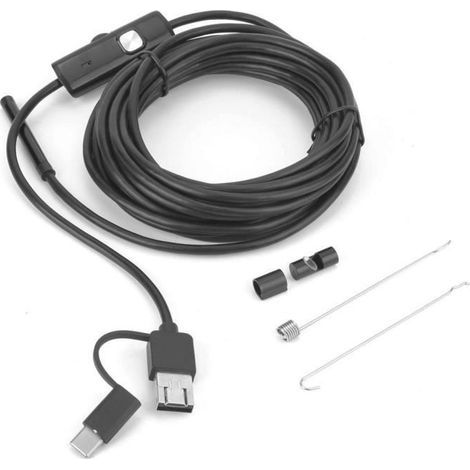 Endoscopio USB Y102 3 in 1, lente da 5,5 mm, 6 LED, cavo da 5 m, impermeabile IP67, telecamera endoscopica (1/4)