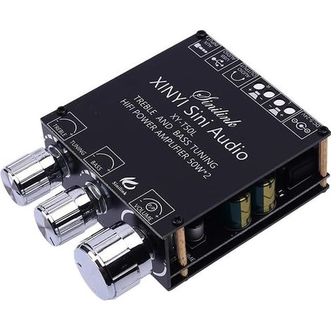 Carte D'amplificateur Bluetooth-Compatible, Module D'amplificateur Audio DC 5V-26V 2.0 Canaux 50W 2 BLE5.0 Treble Bass AUX/U-Disk Audio APP Controller (1/5)