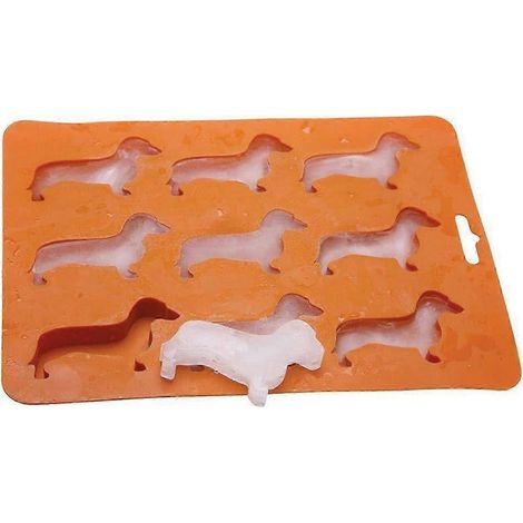 Bac à glaçons en forme de chien, 9 cavités, style teckel, sans BPA - Idéal pour le congélateur, les aliments et l'eau. - AquaForge (1/5)
