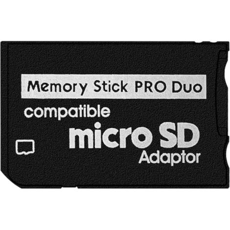Adaptateur Memory Stick, carte Micro SD vers Memory Stick PRO Duo MagicGate compatible avec appareils photo, caméscopes, téléphones portables et PSP 1000/2000/3000 (1/5)