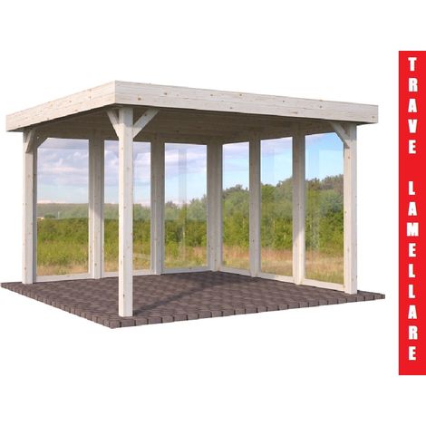 Gazebo da Giardino in Legno Lamellare d'Abete Nordico - cm 350X350cm - Italfromgiard6 (1/4)