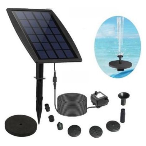 Pompe À Eau Solaire - Sans Balais - Pour Bassin Et Fontaine - Panneau Solaire 9 V 2,5 W - Débit Max 300 L/H - 1 Pièce (1/5)
