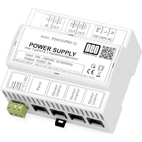 ACO PS45-15-PRO-13 Fuente de alimentación de vídeo DIN 15V, 3A