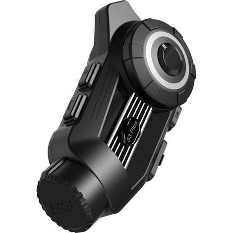 S3 Plus Casque de Moto - Intercom Bluetooth Headset Enregistreur Vidéo 2K DVR Caméra Embarquée Grand Angle Vue Étanche Supporte 6 Personnes Casque de Moto - Intercom Bluetooth Caméra B (1/5)