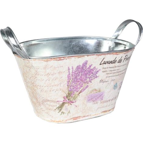 Coperchio ovale decorativo zincato a forma di fiore, 20x14x11,5 cm (1/2)