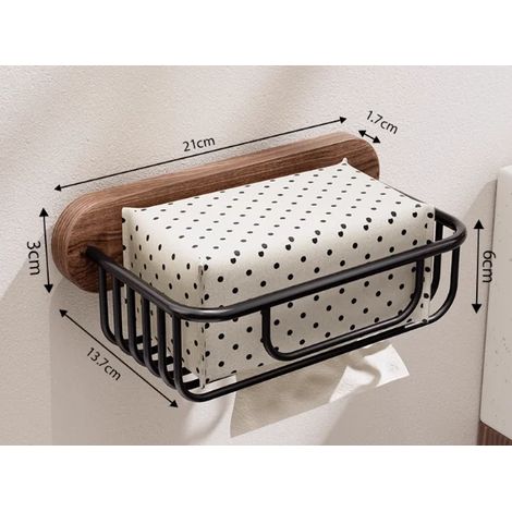(E) Ensemble d'étagères de salle de bain en bois, étagère de douche, étagère murale de salle de bain en bois, support pour sèche-cheveux, étagère d'angle pour salle de bain (1/5)