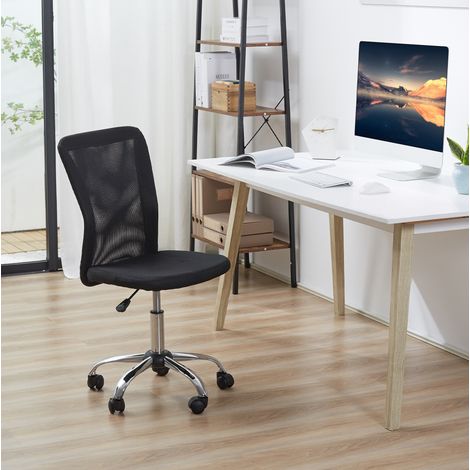 Sedia da ufficio ergonomica senza braccioli, altezza regolabile 90-100 cm, nera DESVIAE (1/5)