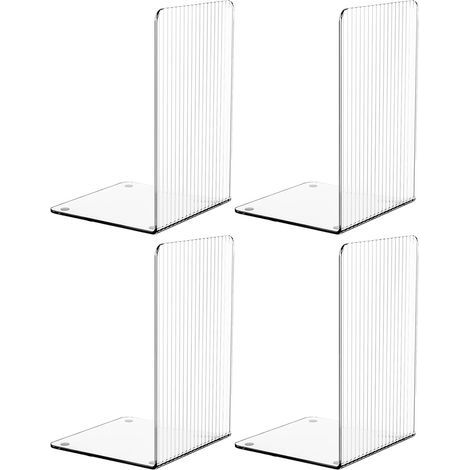 Set di 4 fermacarte in acrilico trasparente per scaffali, con tappetini antiscivolo, design unico, decorativi per la casa, l'ufficio e il materiale scolastico (1/5)
