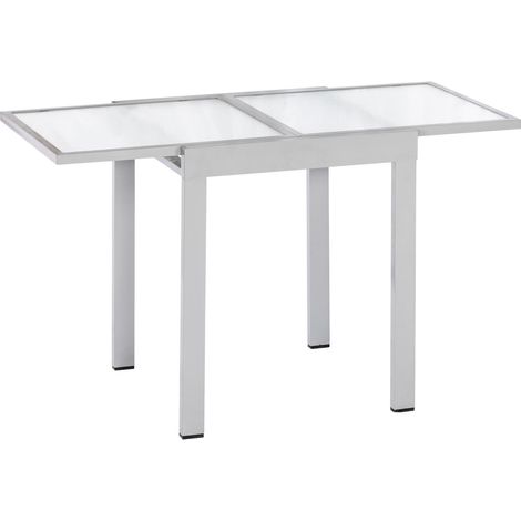 Balkonausziehtischsilber/matt 65(130)x65cm Alu/Textil