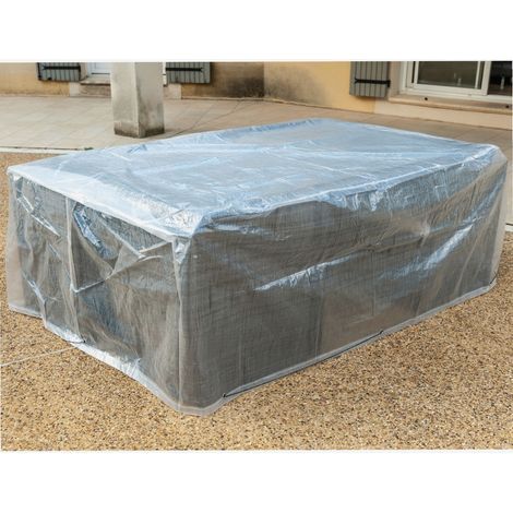 Gartenmöbelabdeckung 250x150x80cm – Wasserdicht und fäulnisbeständig – UV-beständig – Für 6 Stühle – Kordelzug mit Aluminiumösen (1/5)