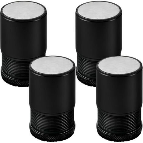 BUNTHAUS Lot de 4 Rehausseur de Meubles Réglable Métal, Rehausseur Pieds de Lit, Pieds de meubles pour Chaise, Table, Canapé, Caisson, Armoire de salle de bain, Noir, hauteur de 4.7cm-8cm, diamètre 40