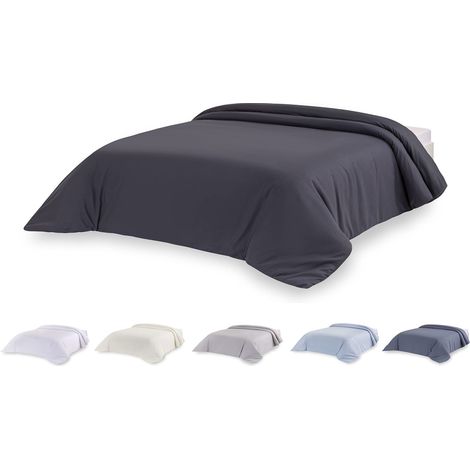 Housse de Couette en Microfibre pour Couette au Toucher Extra Doux. Gris foncé - Lit 80/90-150 x 220 cm. (1/5)